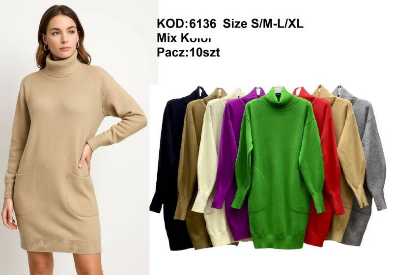 Sukienki damskie Roz S/M-L/XL, Mix Kolor .Paczka 10 szt